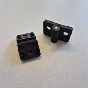 Scharnier 30x60 mm - Nut 6 mm - quer, Kunststoff schwarz